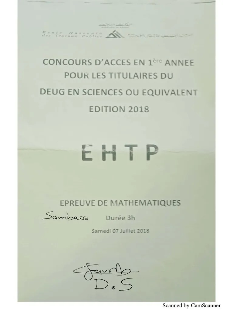 (WWW - ClubEtudiants.ma) - Exemples Des Anciens Concours Des Grandes ...