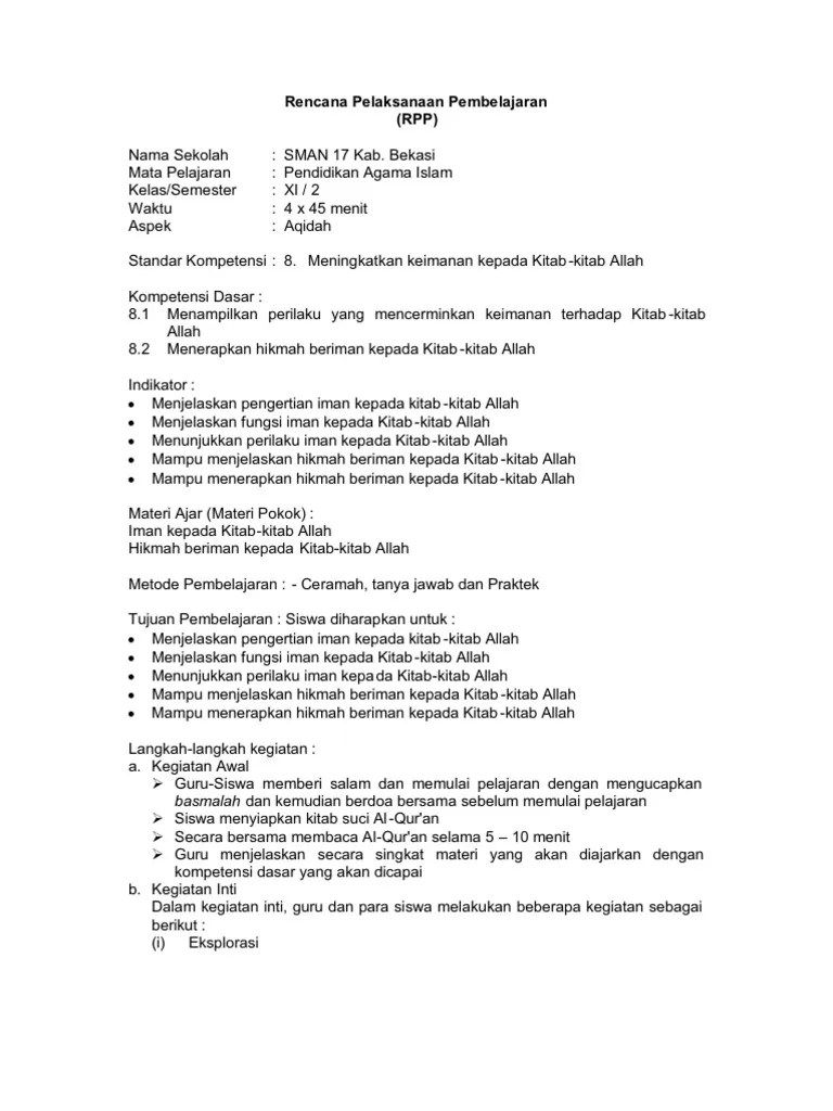 Memperaktikkan contoh perilaku beriman kepada kitab taurat. Ceramah Tentang Iman Kepada Kitab Allah