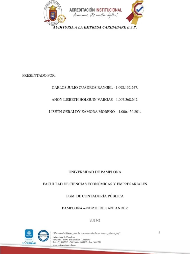 Informe Final Auditoria-Tercer Corte | PDF | Auditoría | Contabilidad