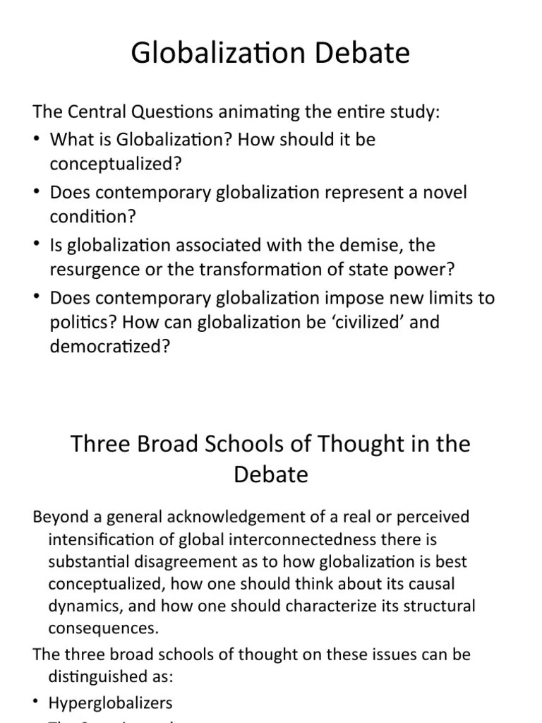 Globalization Debate | PDF | Globalization | Neoliberalism