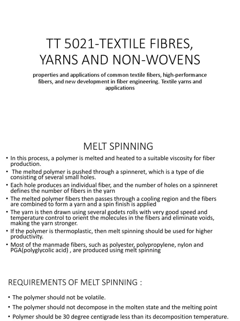 Lecture 4 - Properties And Application Of Textile Fibers Yarns And New Fiber And Yarn ...