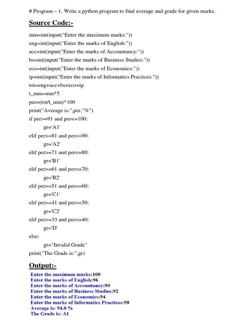 List Of Program For Practical File With Source Code | PDF | Area | Geometry