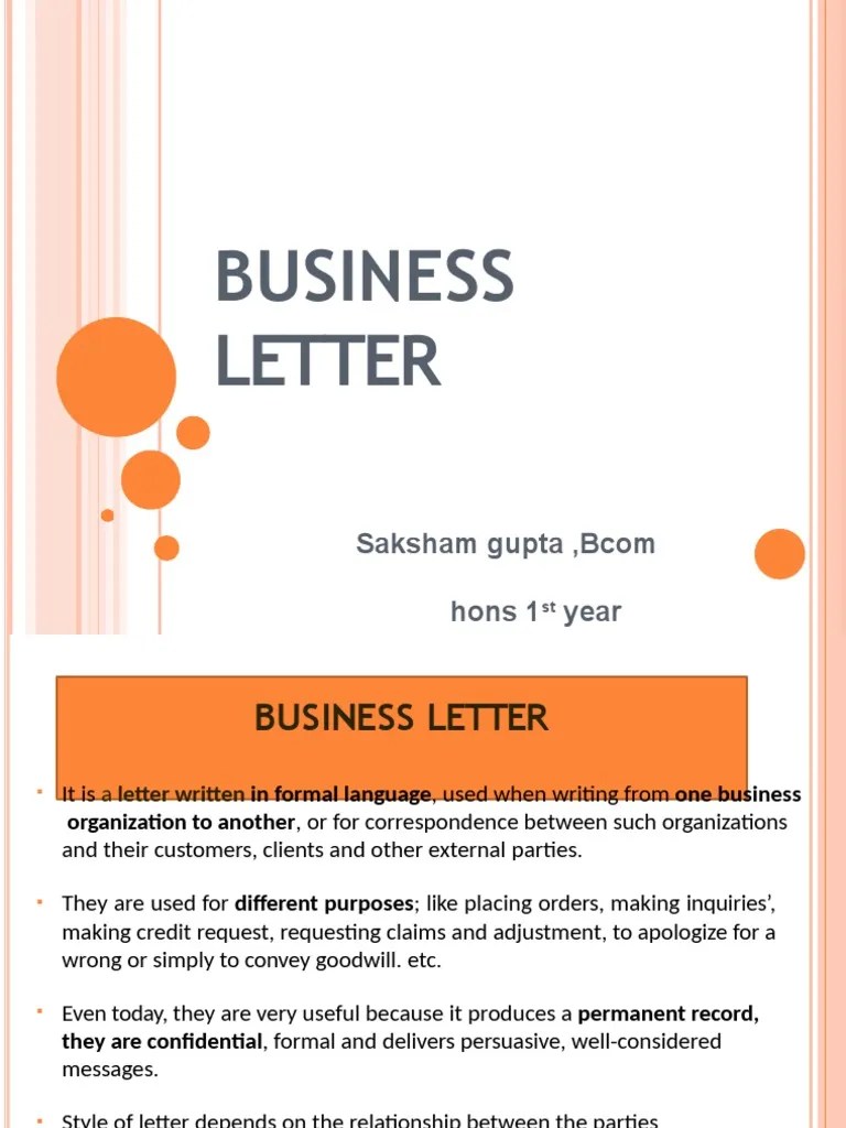 Business Letter PPT Yogita Mam | Download Free PDF | Communication ...