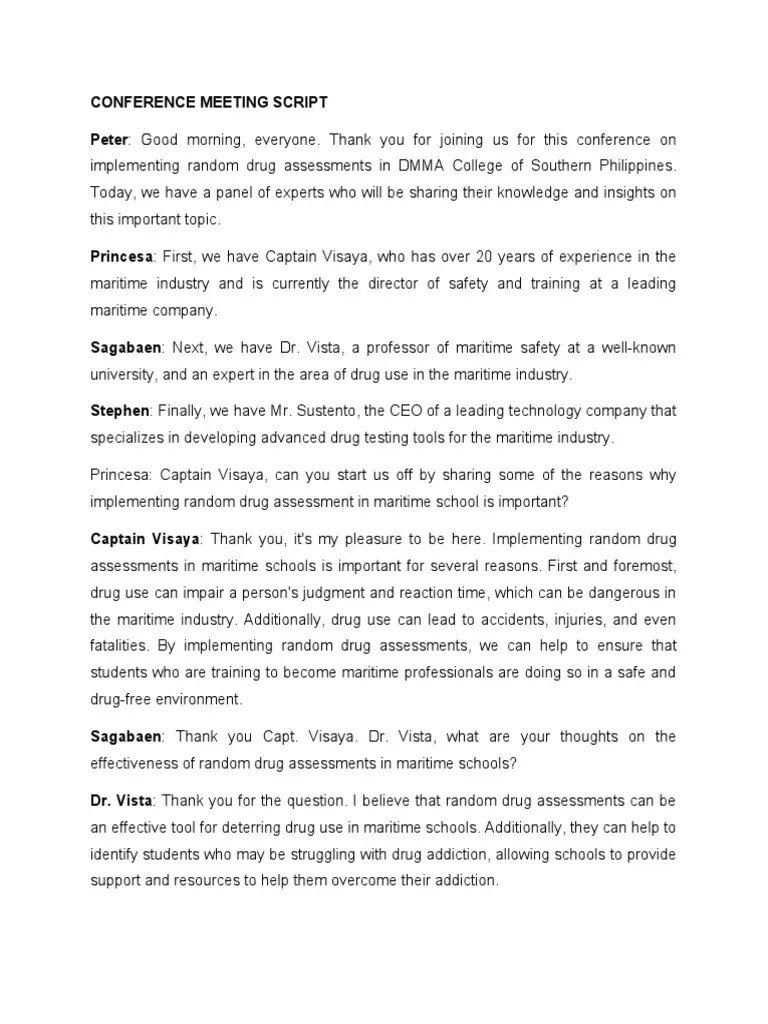 Conference Meeting Script | PDF