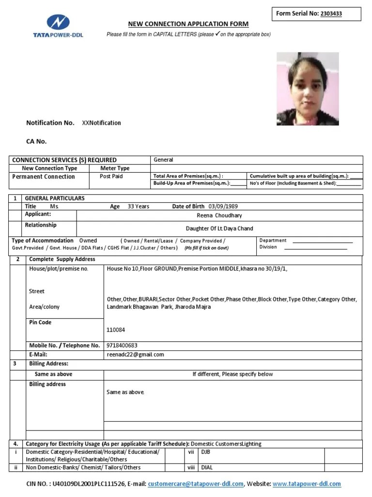 NEW CONNECTION FORM | PDF | Identity Document | Indemnity