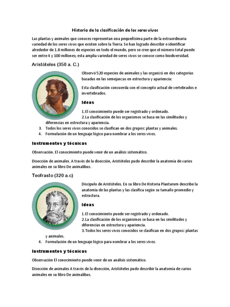 Historia De La Clasificación De Los Seres Vivos | PDF | Procariota | Virus