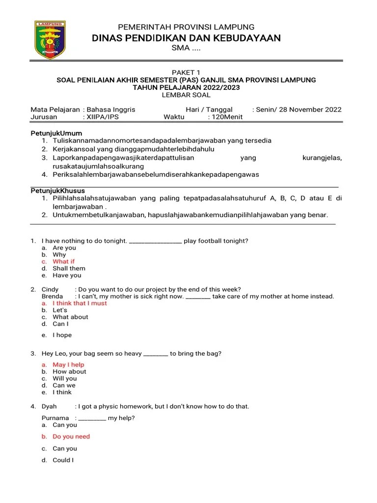 Soal Bahasa Inggris PAS GANJIL 2022-2023 | PDF | Peat | Forests