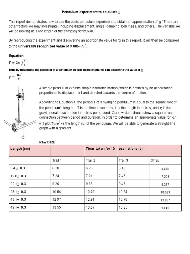 Lab Report IB Physics | PDF | Pendulum | Mechanics