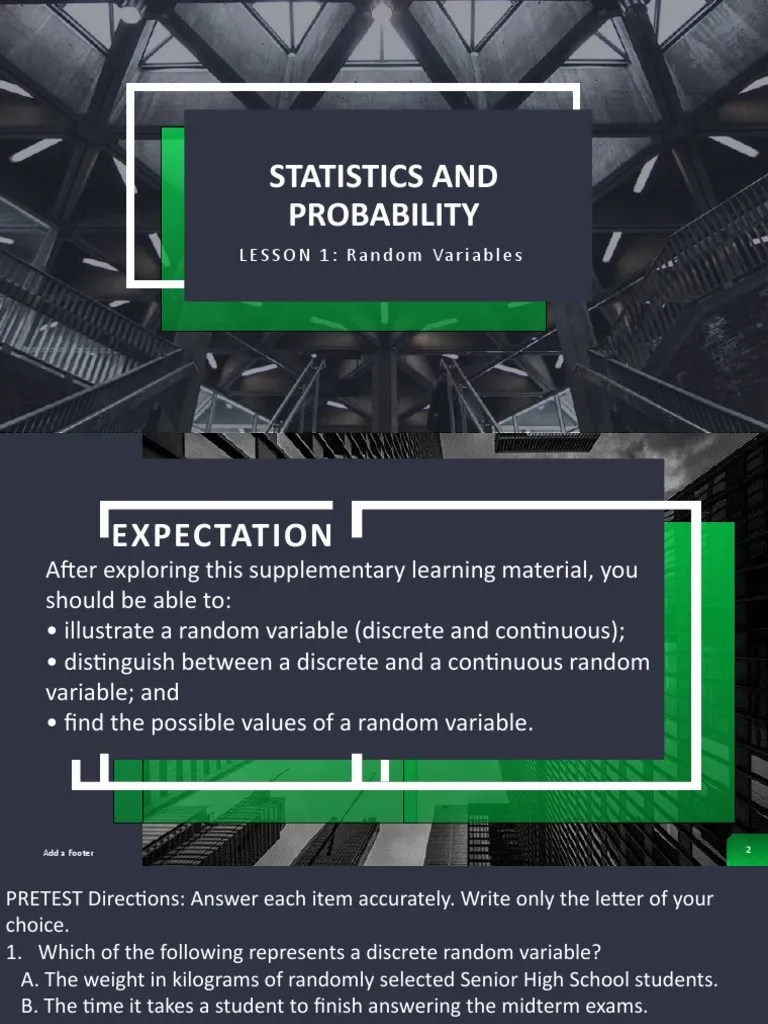 LESSON 1 Random-Variables | PDF | Probability Distribution | Random ...