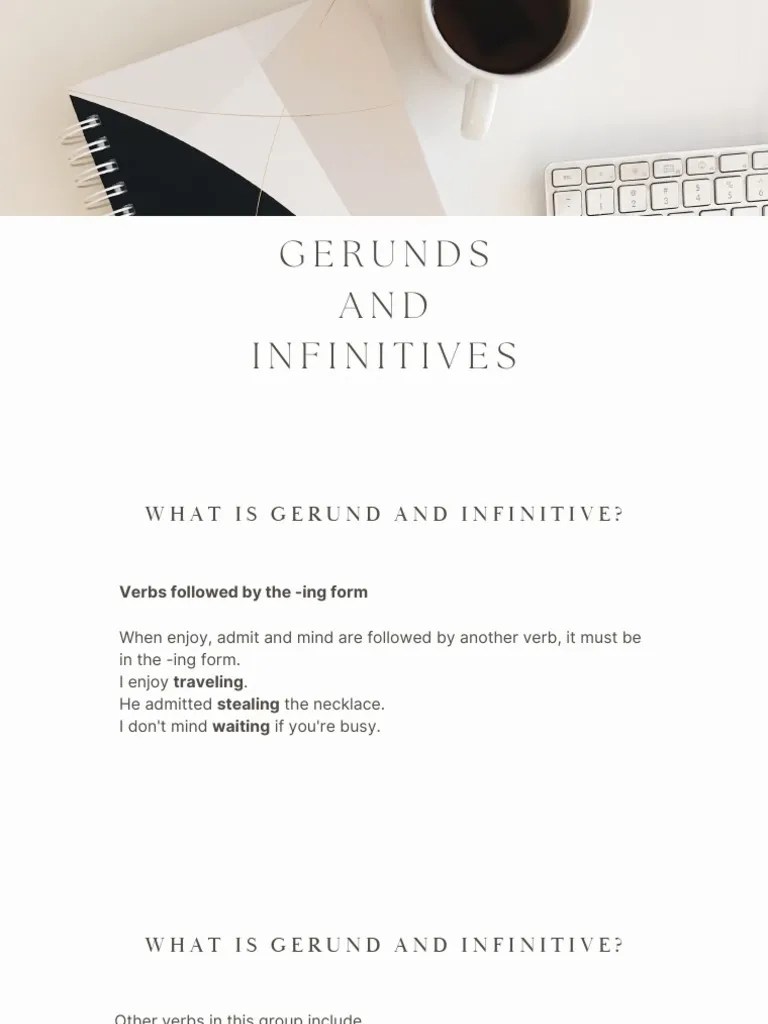 Gerunds & Infinitives | PDF | Verb | Linguistic Typology