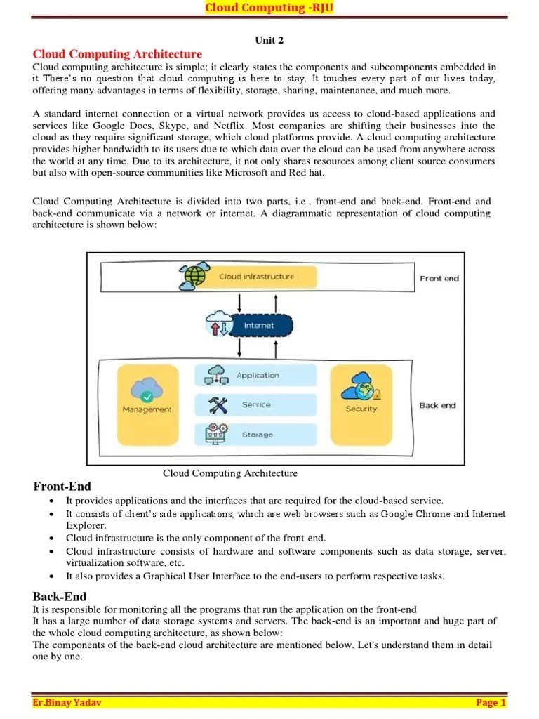 Unit 2 (Cloud Computing Architecture) | PDF | Cloud Computing ...