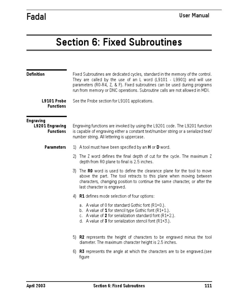 Sect 6 Fixed Subroutines | PDF | Length | Parameter (Computer Programming)