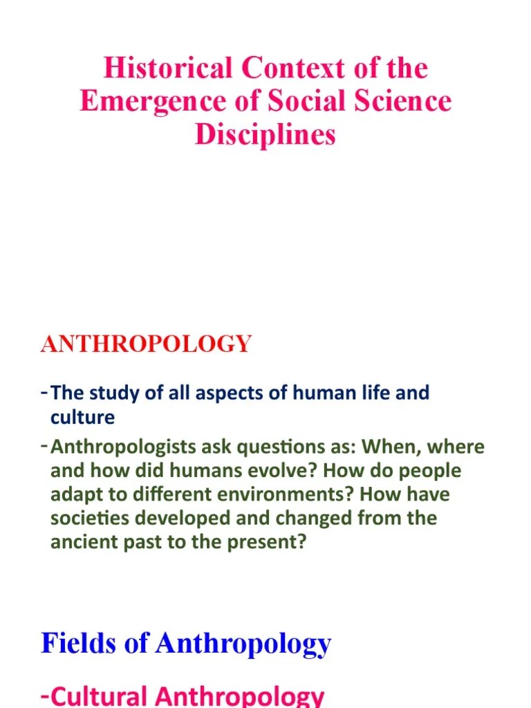 Lesson 3 Historical Context Of The Emergence Of Social Science | PDF