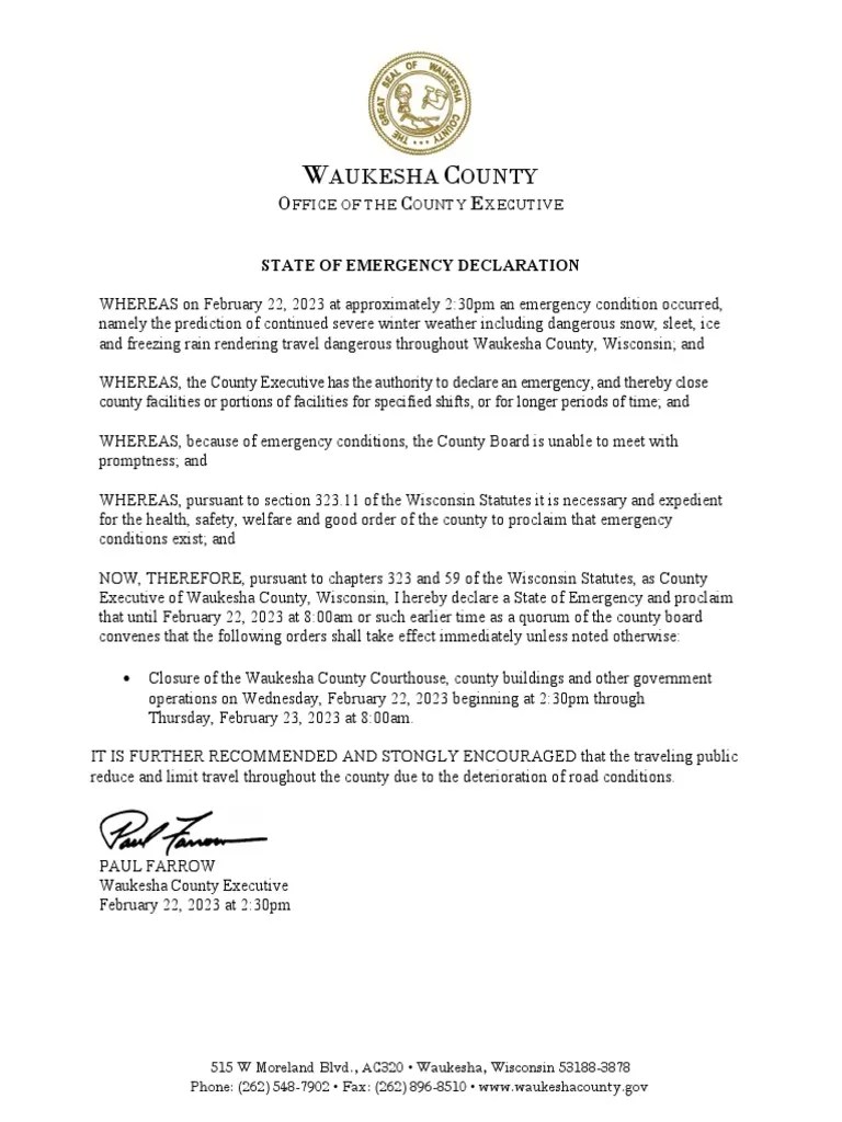 State Of Emergency Declaration Ice Feb 22 2023 | PDF