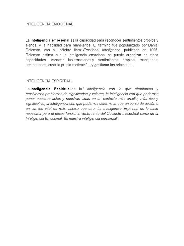 Inteligencia Emocional | PDF