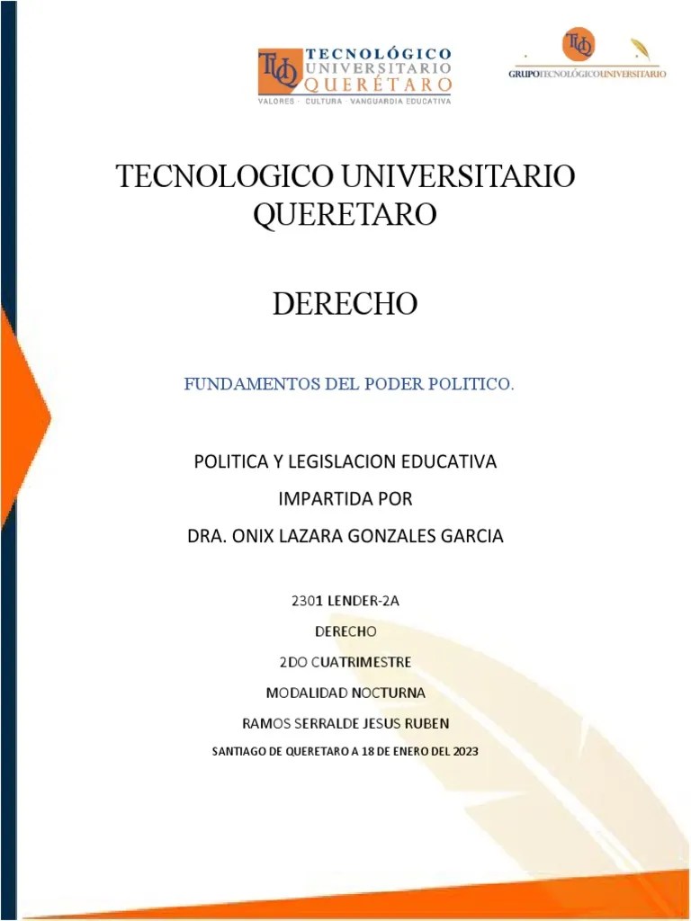 Fundamentos Del Poder Politico | PDF | Estado (política) | Gobierno