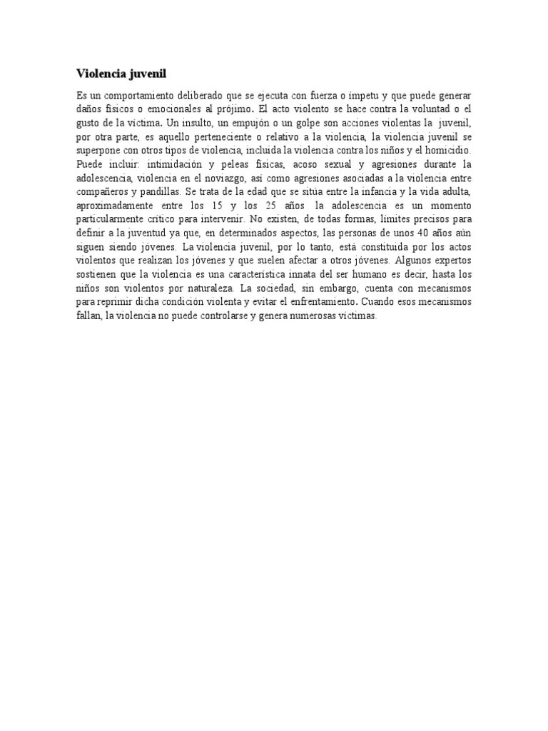 Violencia Juvenil Y Causas | PDF | Violencia | Juventud
