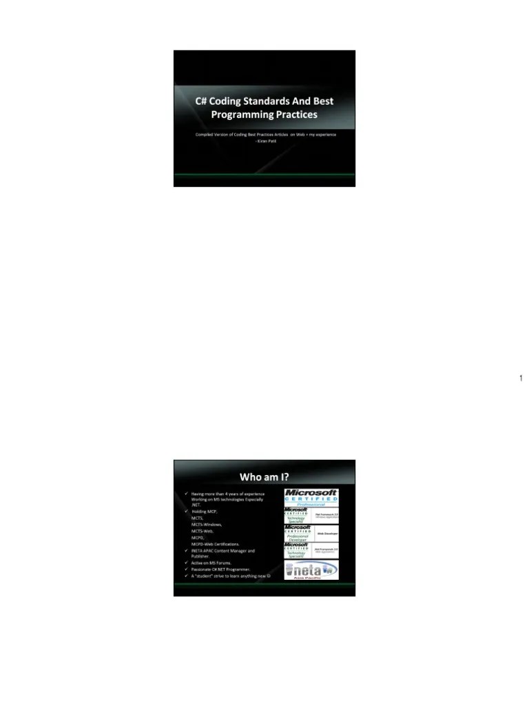 C# Coding Standards And Best Programming Practices | PDF | Class ...