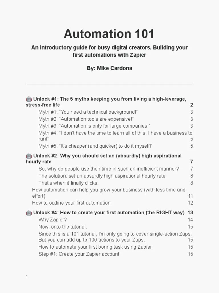 FINAL Automation 101 Course For Creators | PDF | Software | Computing