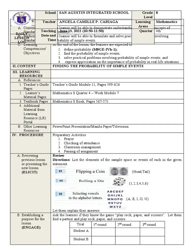 June 2022-Demo-Dlp-Finding The Probability Of Simple Events | PDF | Probability | Learning