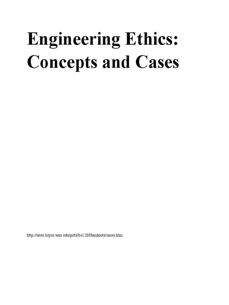 Engineering Ethics Concepts And Cases | PDF | Clean Air Act (United ...