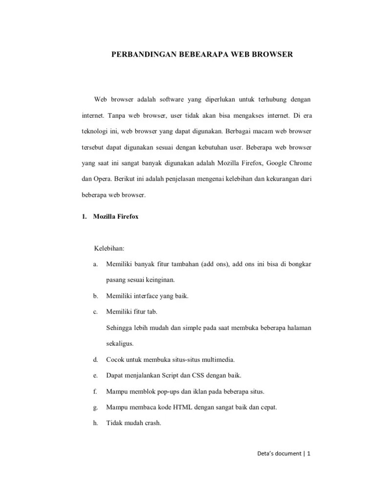Perbandingan Web Browser | PDF