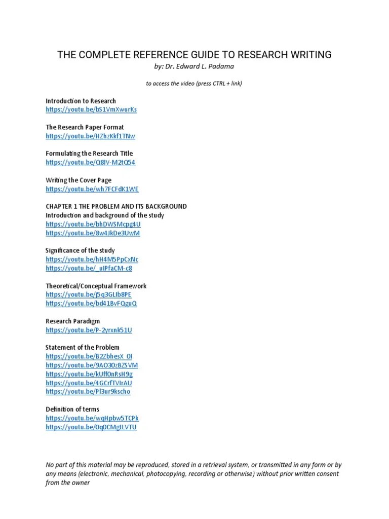 Complete Guide To Research Writing | PDF | Methodology | Science