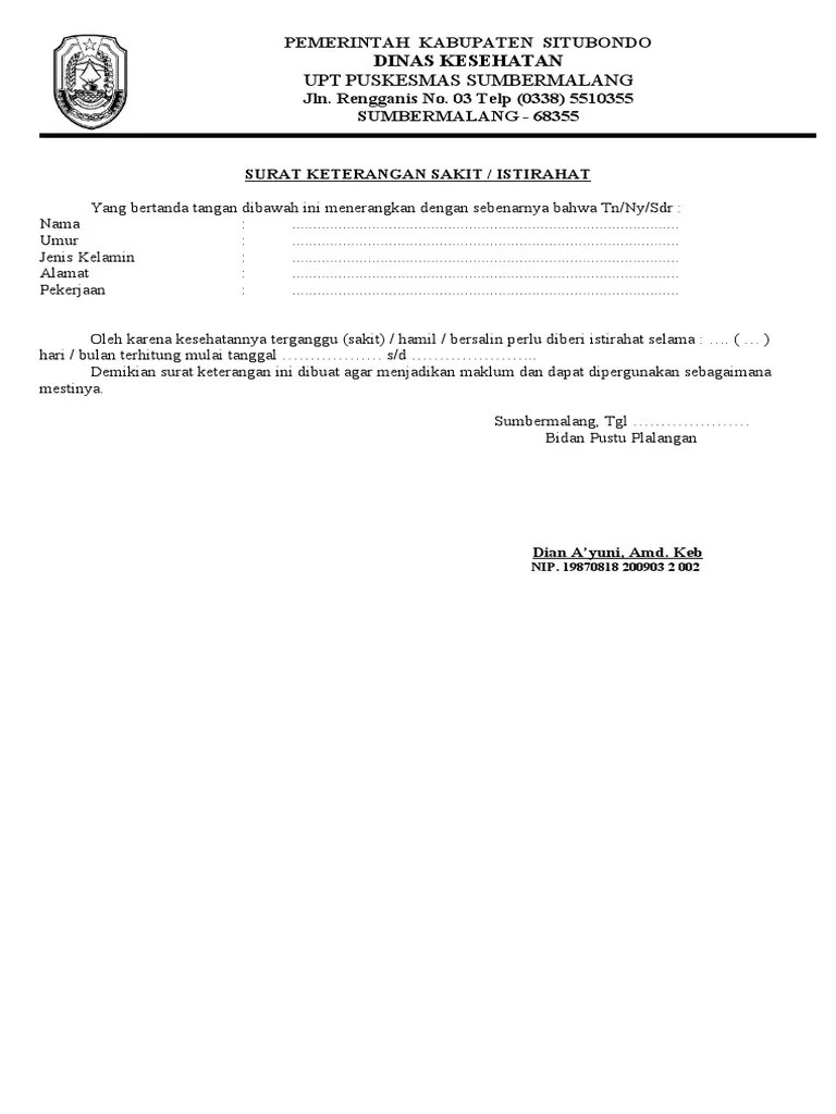 Surat Keterangan Sakit | PDF