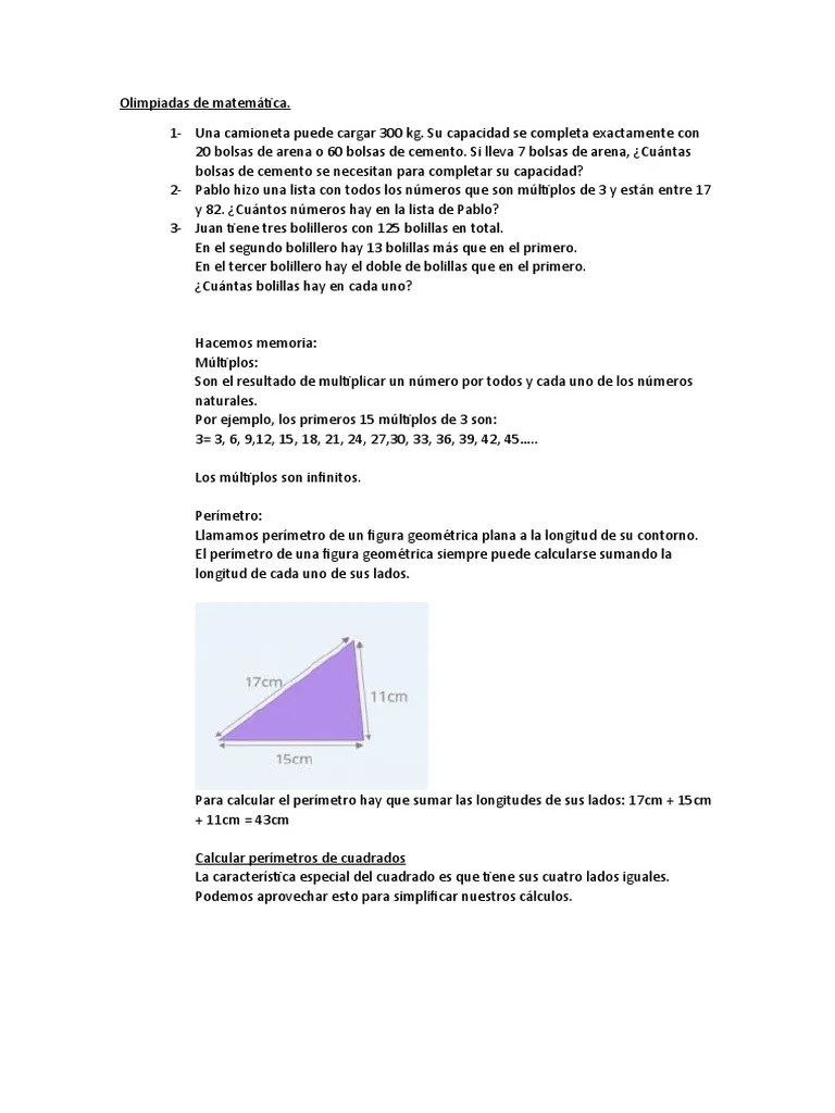 Olimpiadas De Matemática | PDF | Triángulo | Rectángulo