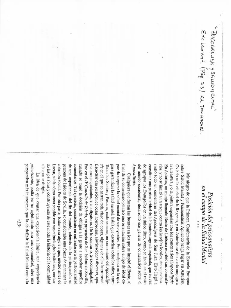 Psicoanálisis Y Salud Mental - Laurent | PDF