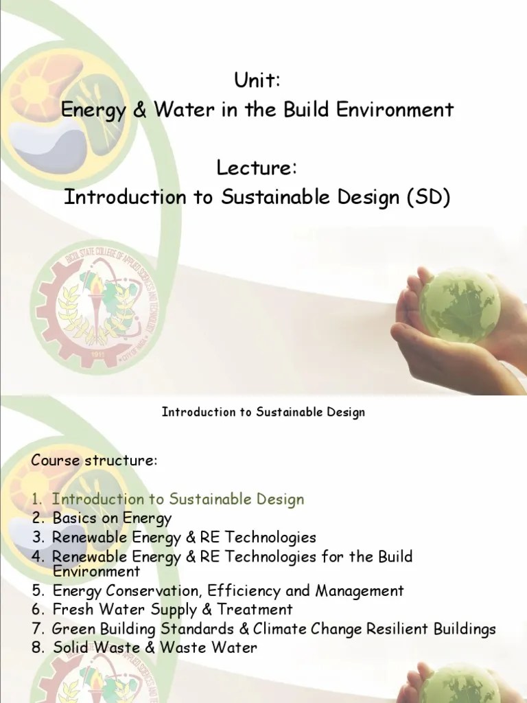 Energy, Water In The Build Environment (Intro) | PDF | Sustainable Design | Green Building