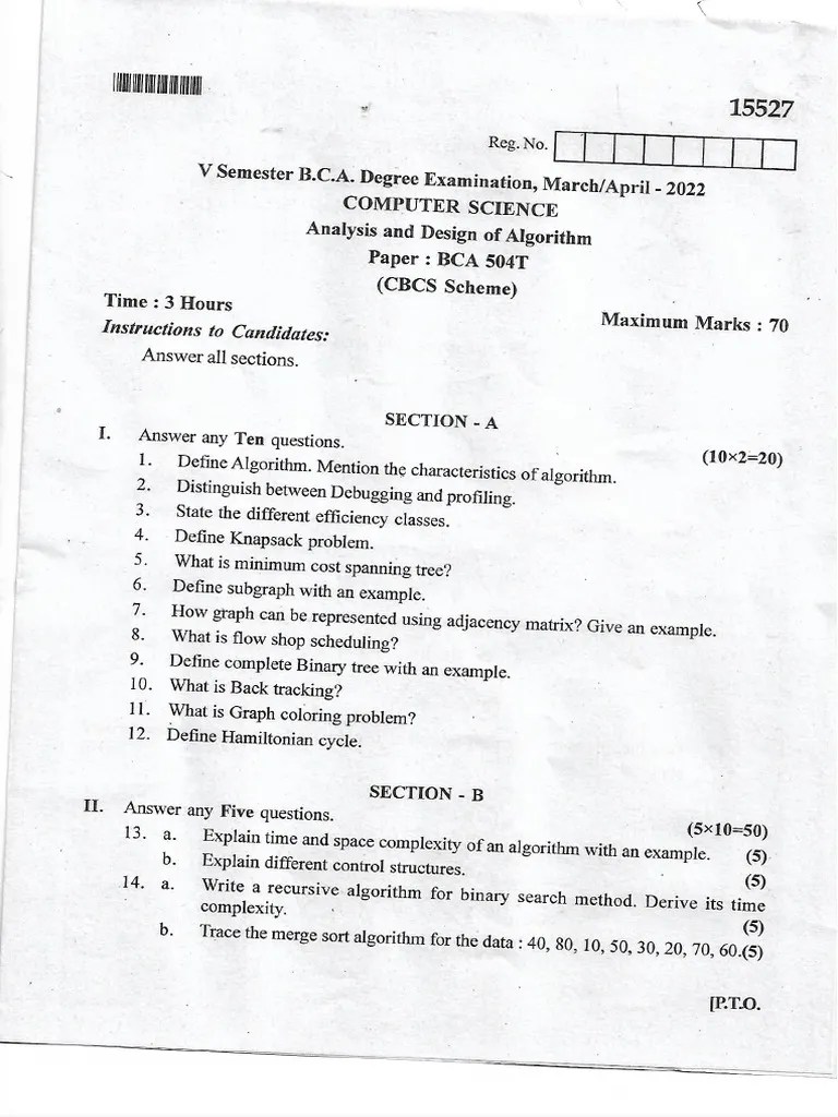 Analysis And Design Of Algorithms | PDF