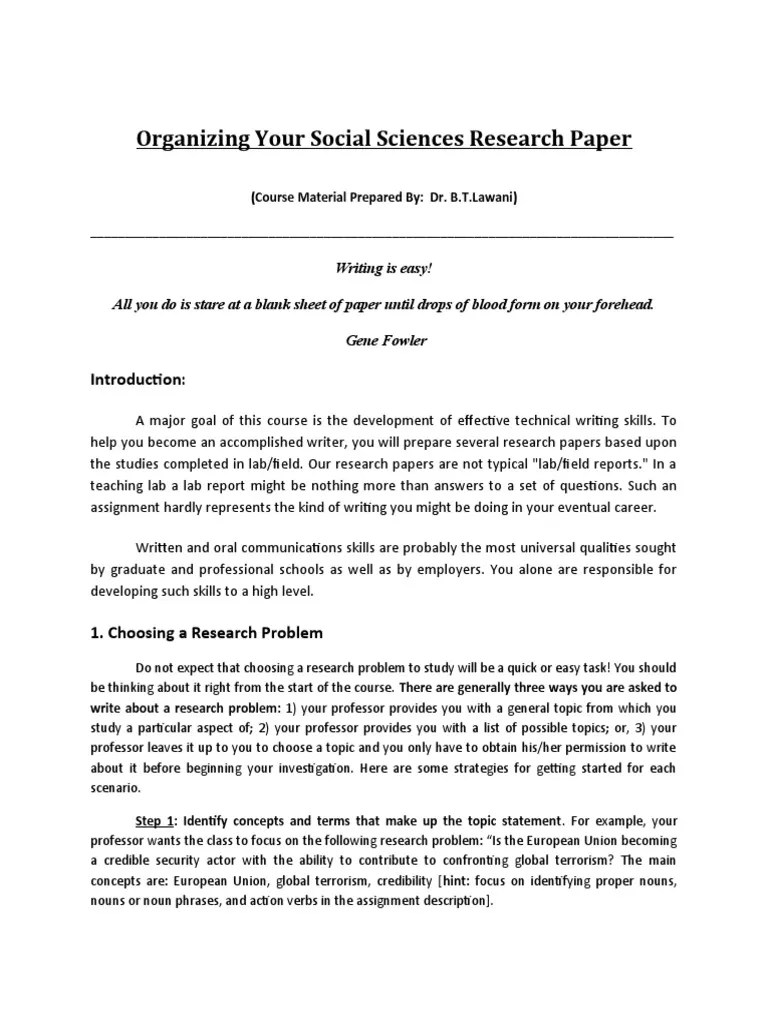 How To Write A Scientific Research Paper - Dr. B.T.Lawani | PDF ...