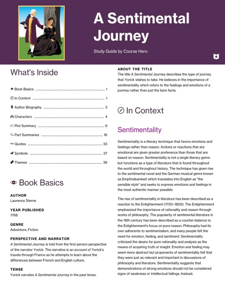 A Sentimental Journey | PDF | Laurence Sterne | A Sentimental Journey Through France And Italy