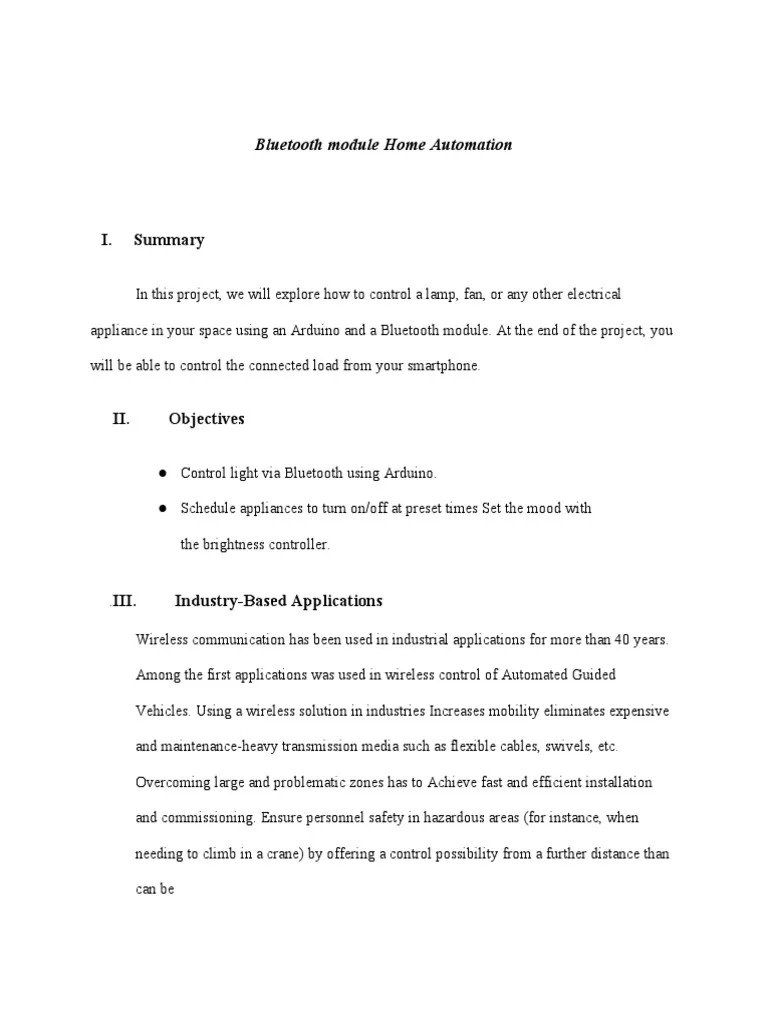Arduino Bluetooth Module Home Automation | PDF | Arduino | Bluetooth