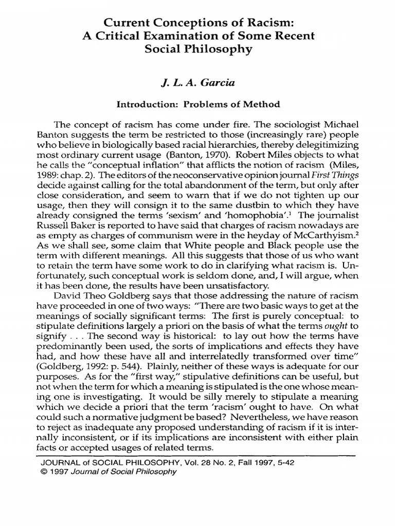 Garcia - Current Conceptions Of Racism | PDF | Discrimination & Race Relations | Racism