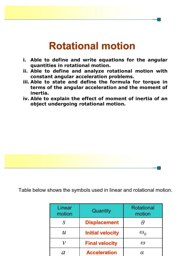 Chapter 7 Rotational Motion - Lecturer | PDF | Rotation Around A Fixed Axis | Acceleration