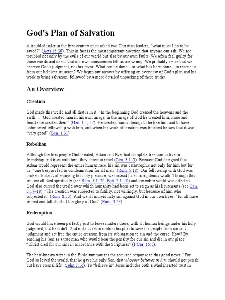 Gods Plan Of Salvation | PDF | Salvation | Sin
