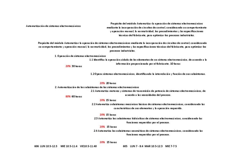 Automatizacion De Sistemas Electromecanicos | PDF | Bienes Manufacturados | Ingenieria Eléctrica