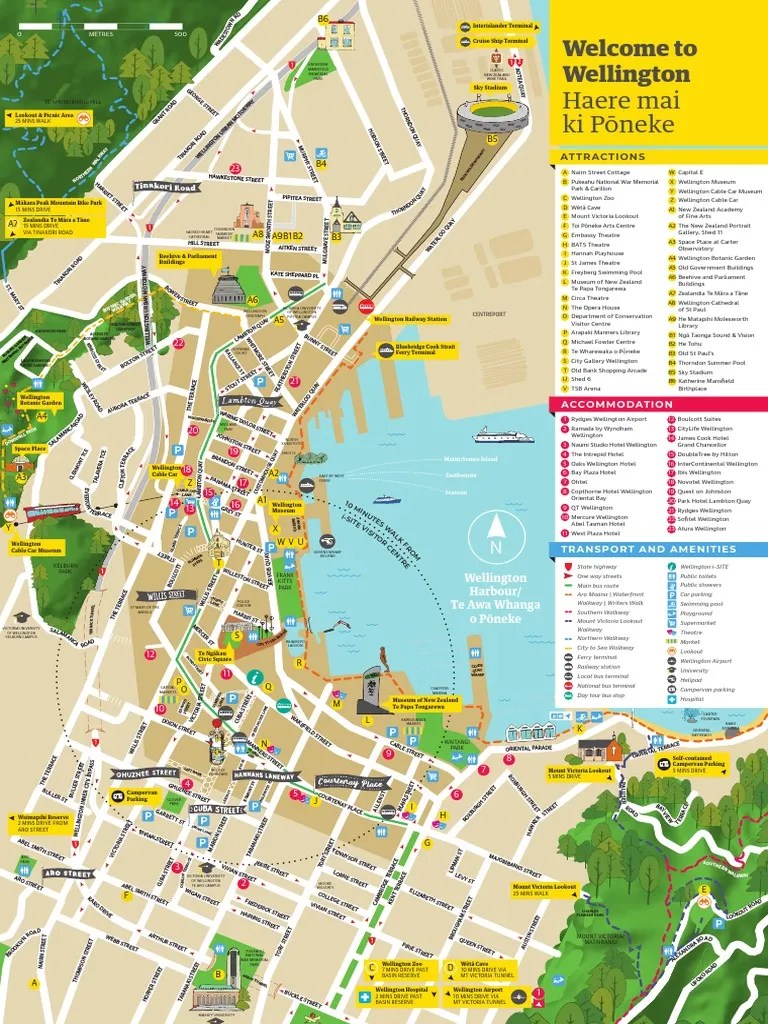 Wellington CBD And Attractions Map PDF New Zealand 1