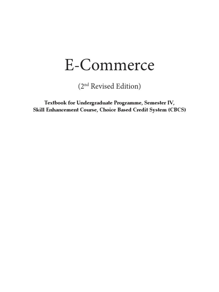 Book E Commerce Revised Edition | PDF