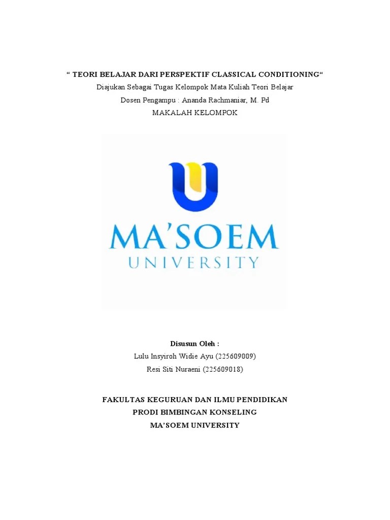 Teori Perspektif Classical Conditioning | PDF