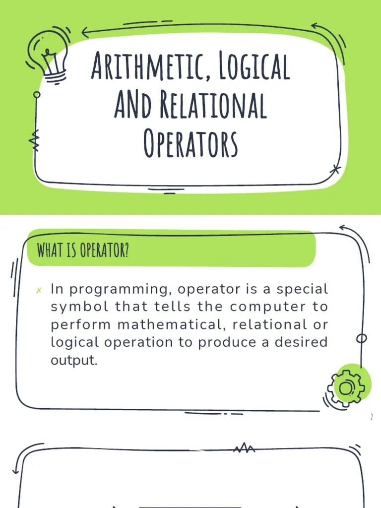 Arithmetic Logical Relational-operatorsCONT | PDF | Arithmetic ...