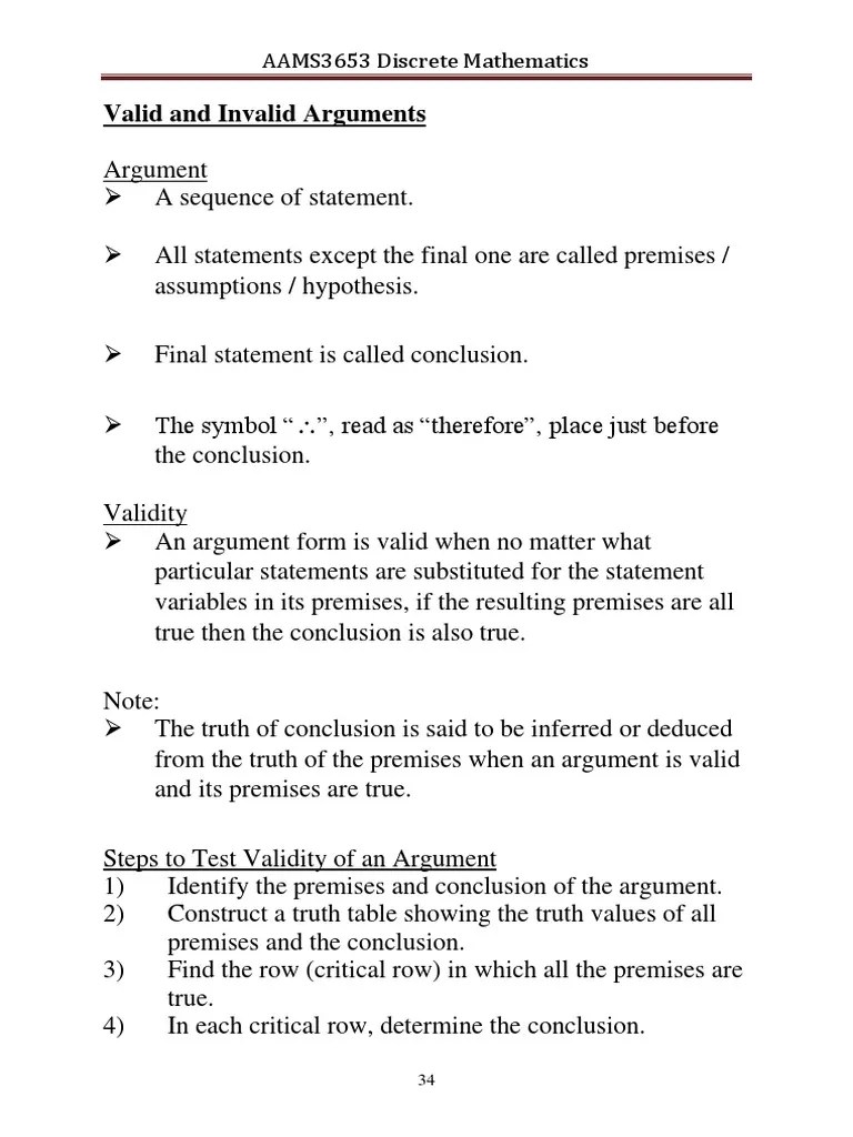 Valid And Invalid Arguments In Discrete Mathematics | PDF | Argument ...