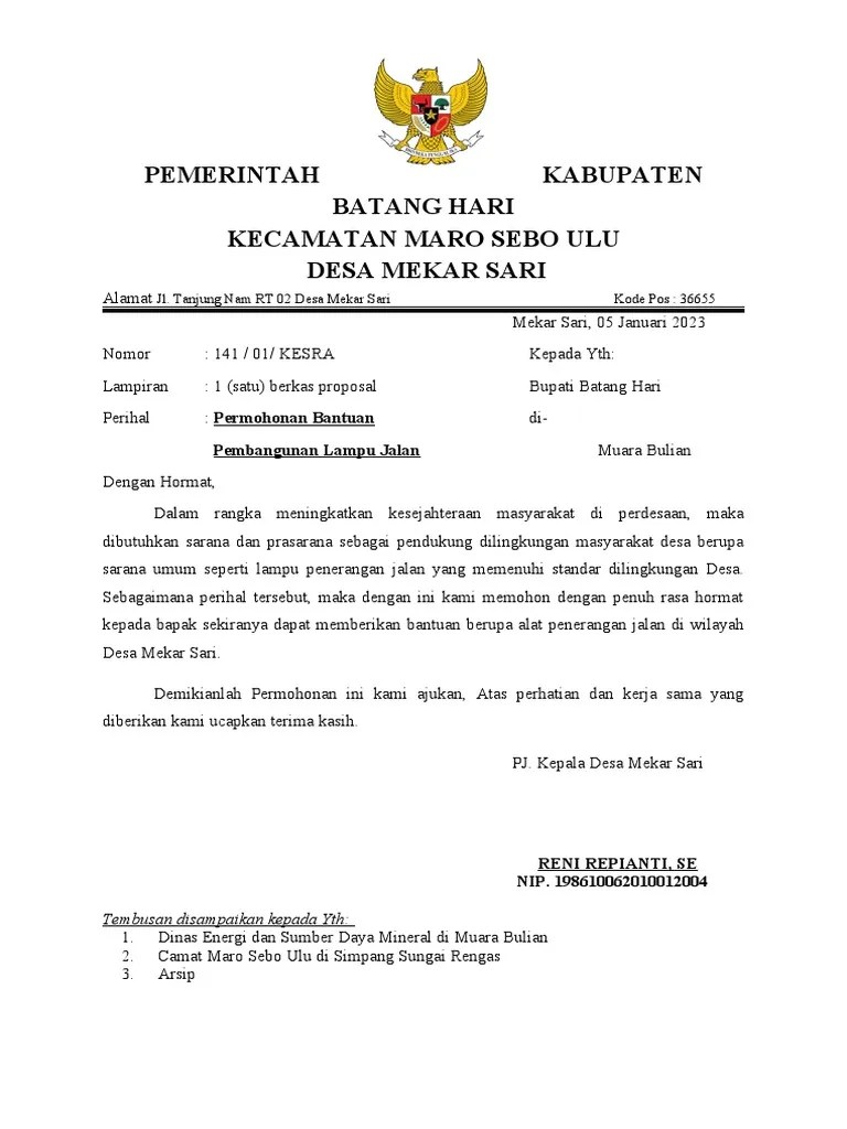 SURAT PERMOHONAN Drainase | PDF