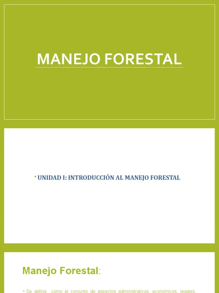 Manejo Forestal | PDF | Los Bosques | Gestión De Bosques
