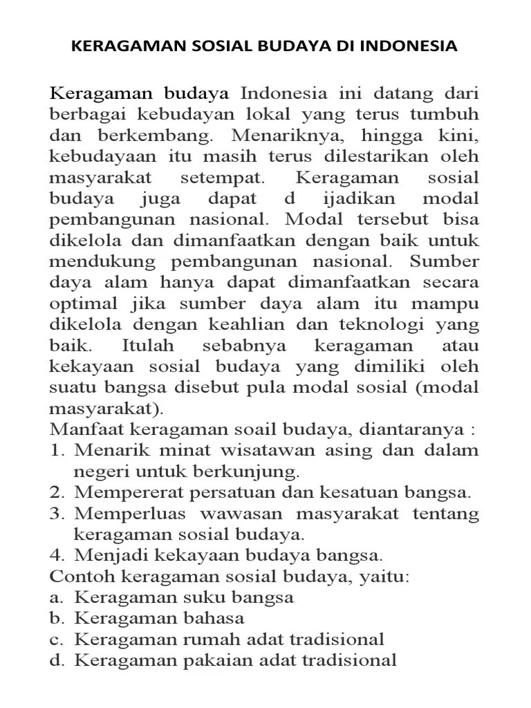 Cultural Diversity In Indonesia | PDF