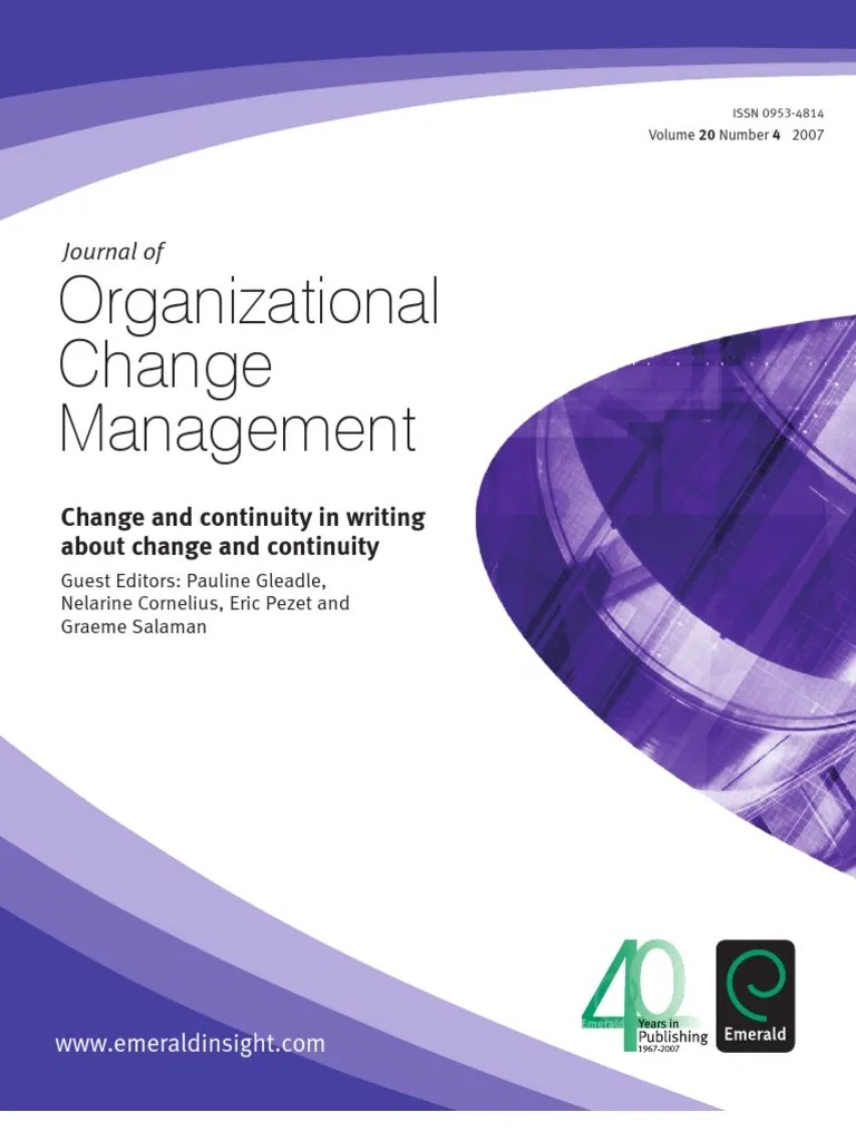 Journal Of Organizational Change Management | PDF | Discourse | Analysis
