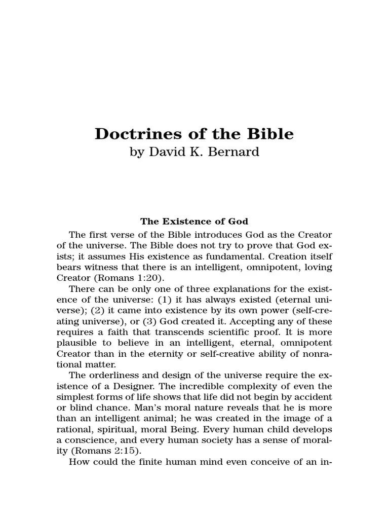 Doctrines Of The Bible - David Bernard | PDF | Baptism | Acts Of The ...