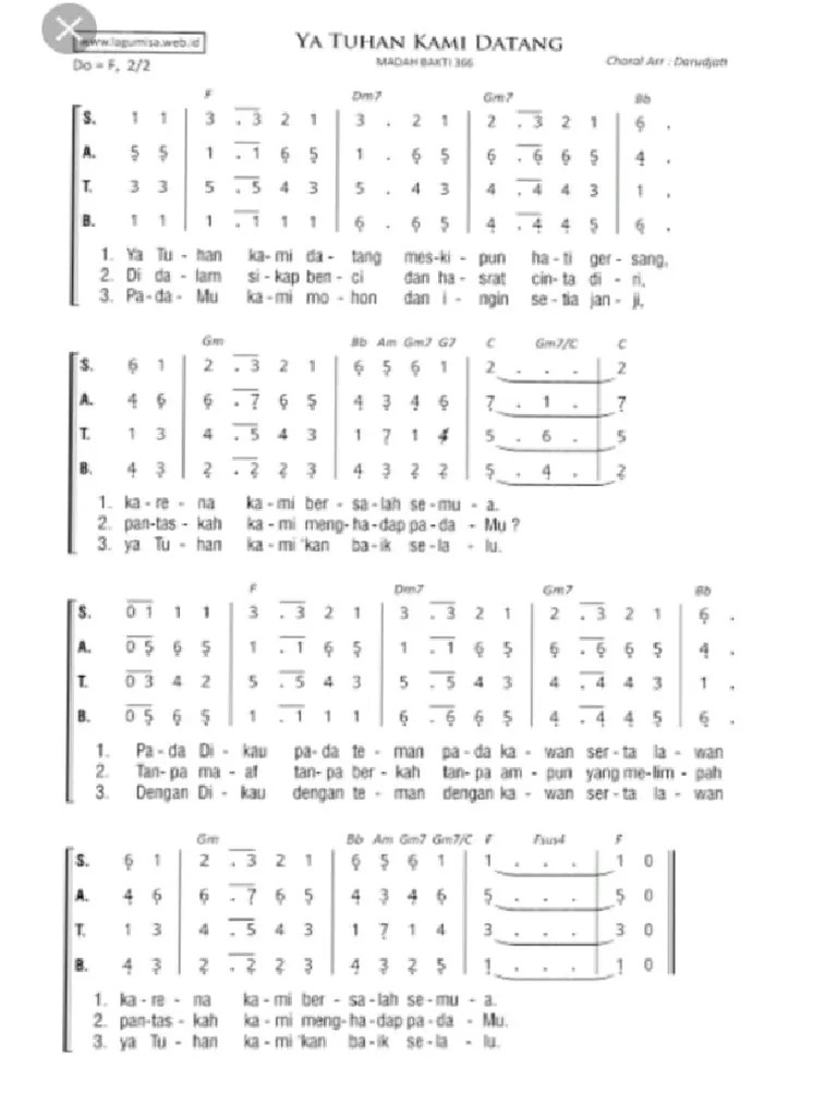 Ya Tuhan Kami Datang | PDF